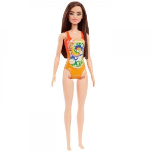 Papusa Barbie Satena Cu Costum De Baie Portocaliu - Img 2