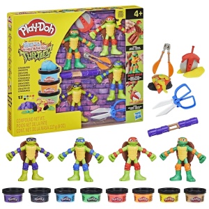 Play Doh Povestiri Cu Testoase Ninja Adolescente Mutante Set Plastelina Creatii Cowabunga - Img 5