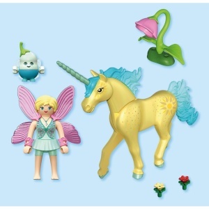 Playmobil - Jucarie de rol Figurina de colectie unicornul Sunshine Blossom si zana - Img 4