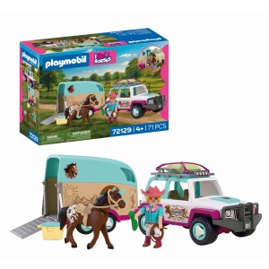 Playmobil - Jucarie de rol Masina cu remorca pentru transportat cai
