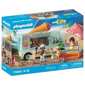 Playmobil - Jucarie de rol Stand de inghetata si magazin cu articole de surf - Img 2