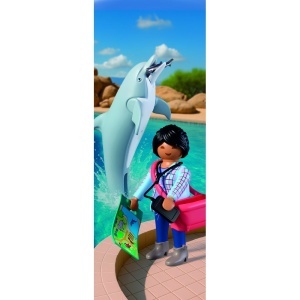 Playmobil - Jucarie de rol Vizitatoare zoo si delfin - Img 3