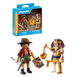 Playmobil - Set 2 figurine Vanator de comori si mumie - Img 1