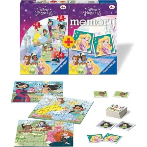 Puzzle si Joc Memory Printesele Disney, 25/36/49 Piese