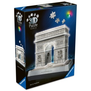 Ravensburger - Puzzle 3D iconic Arcul de Triumf cu LED 216 piese model de colectie in miniatura