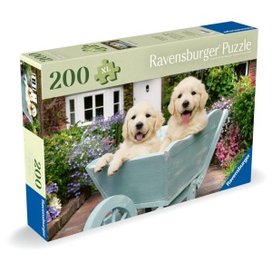 Ravensburger - Puzzle pentru varstnici Golden Retriever cu sablon de imagine si suport din carton 200 piese mari XL - Img 2