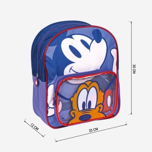 Rucsac Mickey Mouse cu buzunar transparent, 25x30x12 cm - Img 3