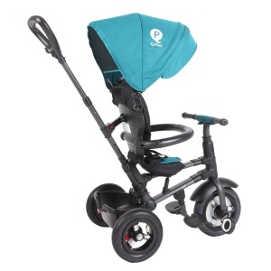 Tricicleta cu roti de cauciuc Qplay Rito Rubber Albastru Deschis - Img 5