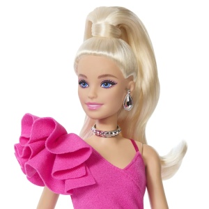 Barbie Deluxe Style Papusa Barbie Blonda Cu Rochie Roz - Img 8
