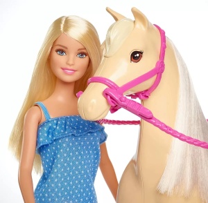 Barbie Set Papusa Cu Cal - Img 4