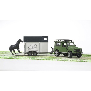 Bruder - Masina De Teren Land Rover Defender Cu Remorca Si Cal - Img 2