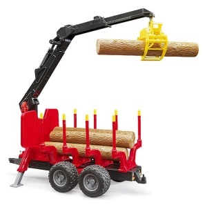Bruder - Remorca Forestiera Cu Macara De Incarcare Si 4 Busteni - Img 3