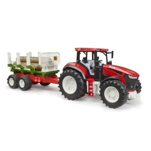 Bruder Tractor Roadmax cu remorca forestiera si 3 busteni - Img 3