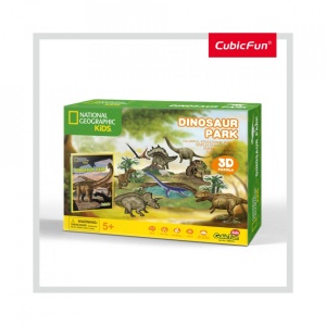 Cubic Fun - Puzzle 3D+Brosura-Parcul Dinozaurilor 43 Piese - Img 2