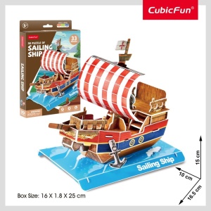 Cubic Fun - Puzzle 3D nava cu panze 33 piese - Img 3