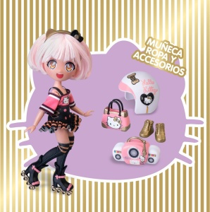 Hello Kitty - Papusa Manga Golden Diva Roller cu accesorii - Img 5