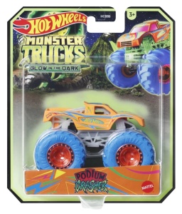 Hot Wheels Monster Truck Glow In The Dark Masinuta Podium Crasher Scara 1:64