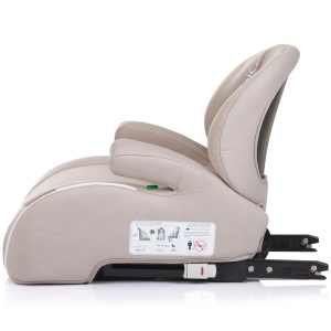 Inaltator auto Chipolino Sonic I-Size 125-150 cm cu sistem Isofix tiramisu, testat ADAC - Img 3