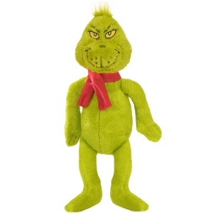 Jucarie din plus Grinch cu fular, 25/36 cm