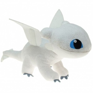 Jucarie din plus Light Fury Sparkle, Dragons, 40 cm - Img 4