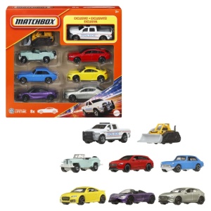 Matchbox Set 8 Masinute Metalice Exclusiv Camioneta Politiei Scara 1 La 64 - Img 2