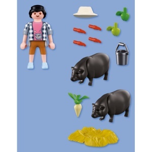 Playmobil - Jucarie de rol Fermier cu porci vietnamezi - Img 4