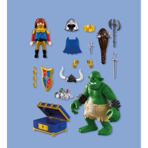 Playmobil - Jucarie de rol Trol si cavaler Leu cu comoara - Img 3