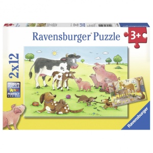 Puzzle Familii Fericite De Animale, 2X12 Piese - Img 2