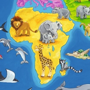 Puzzle tip rama harta lumii cu animale 30 piese - Img 4