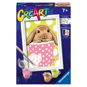 Ravensburger - CreArt pictura pe numere pentru copii iepuras in cana