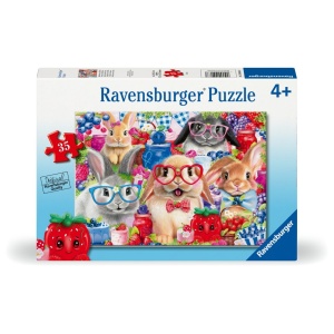 Ravensburger - Puzzle iepurasi si fructe de padure 35 piese - Img 1