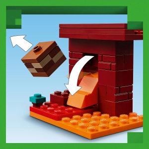 Set LEGO Minecraft - Batalie deasupra lavei în Nether (21266) - Img 5