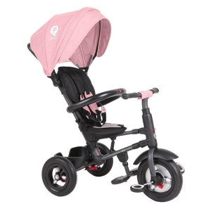 Tricicleta cu roti de cauciuc Qplay Rito Rubber Roz - Img 5