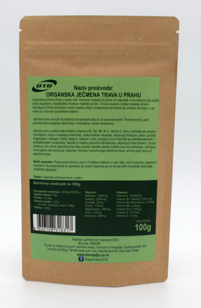 DTC Organska ječmena trava u prahu 100g - Img 2