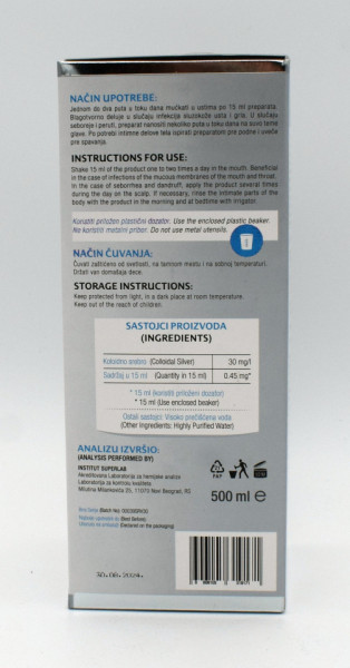 MAXLAB SREBRNA VODA 30 PPM 500ml - Img 3