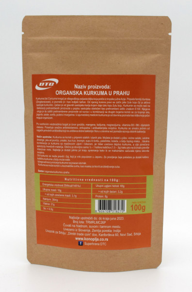DTC Organska kurkuma u prahu 100g - Img 2