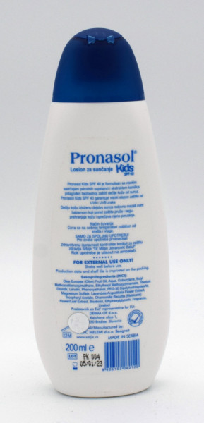 ŠALJIĆ PRONASOL KIDS - PRIRODNI MELEM ZA SUNČANJE SPF 40 200ML - Img 2