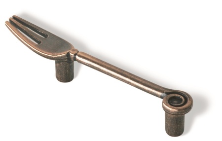 Maner mobila 1051-128ZN24 cupru antic furculita Siro