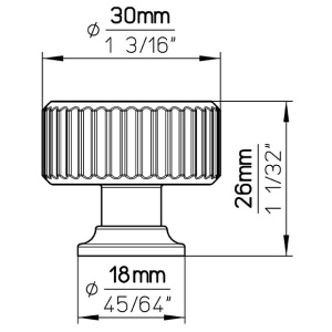 Buton mobila 2596-30ZN27 inox Siro