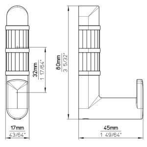 Cuier 2628/PB12 negru mat Siro
