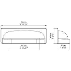 Maner mobila scoica 2634-94ZN10 bronz antic Siro
