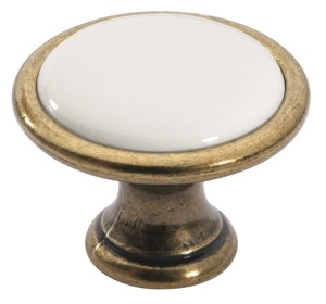 Buton mobila 1700-29ZN48PF21 bronz antic cu portelan simplu