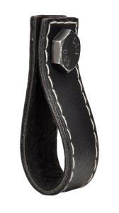 Buton mobila LE005-75LS7ZN78 piele neagra, negru vintage Siro