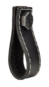 Buton mobila LE005-75LS7ZN78 piele neagra, negru vintage Siro