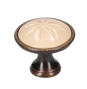 Buton mobila 1919-34ZN31A78 bronz antic plastic bej Siro