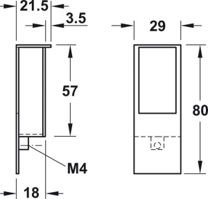 Buton mobila H 80x29mm, finisaj aluminiu 152.13.900 Hafele