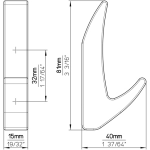 Cuier 2433/ZN1 crom lucios Siro