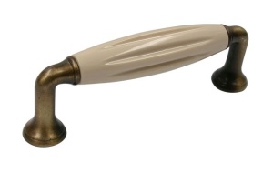 Maner mobila 1918-114ZN31A78 bronz antic insertie plastic bej Siro