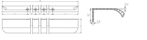 Maner mobila HEXA Long 1200mm, finisaj Auriu periat