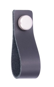 Buton mobila LE009-76LE5ZN27 piele neagra, inox Siro